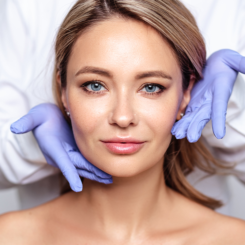 Showing patients face after Botox