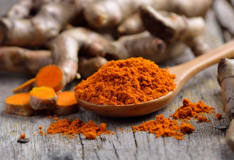 A spoonful of turmeric that some use for teeth whitening