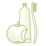 apple toothpaste toothbrush icon