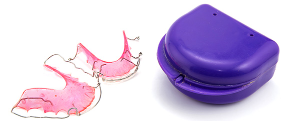 retainer with purple case